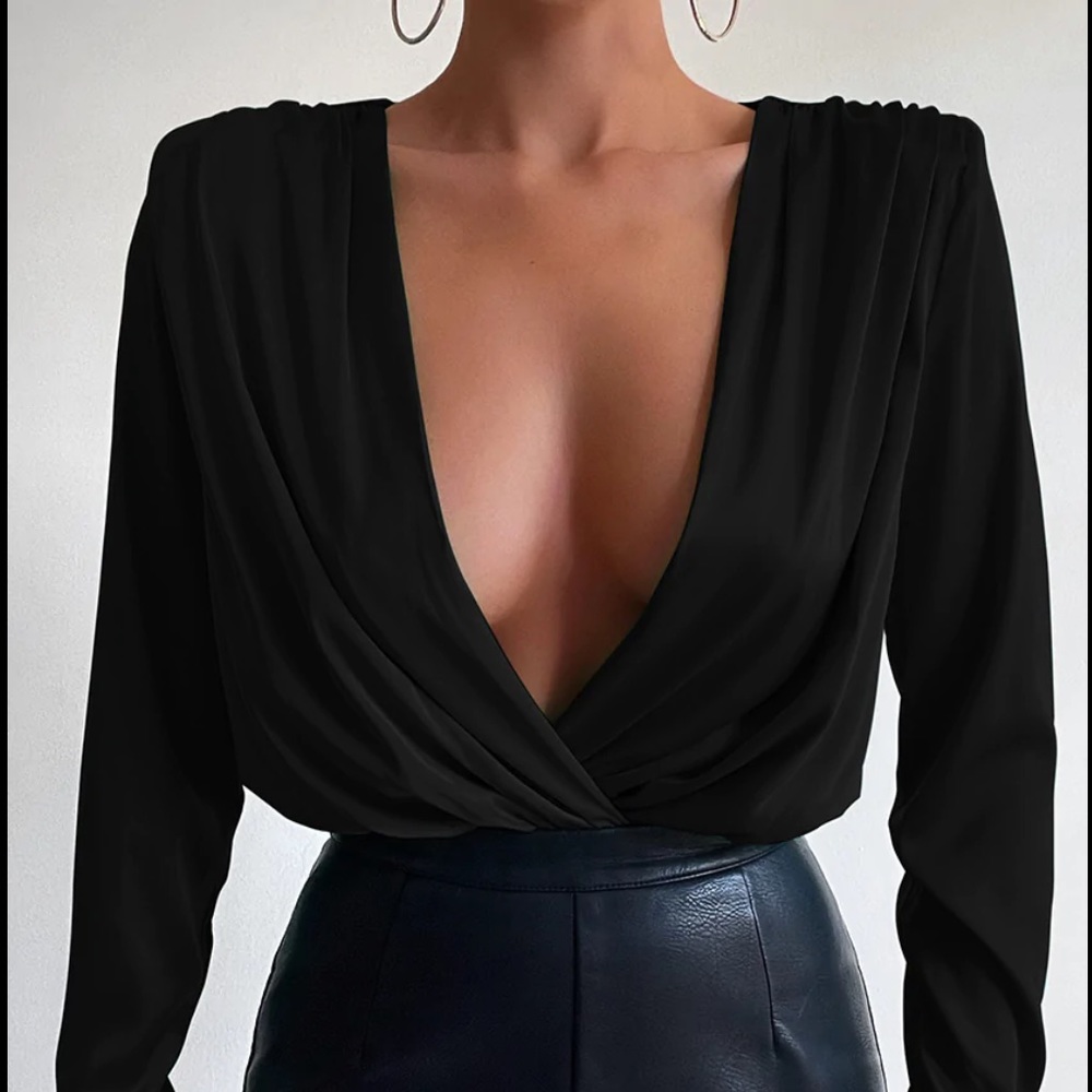 Jaus long sleeve silk body suit